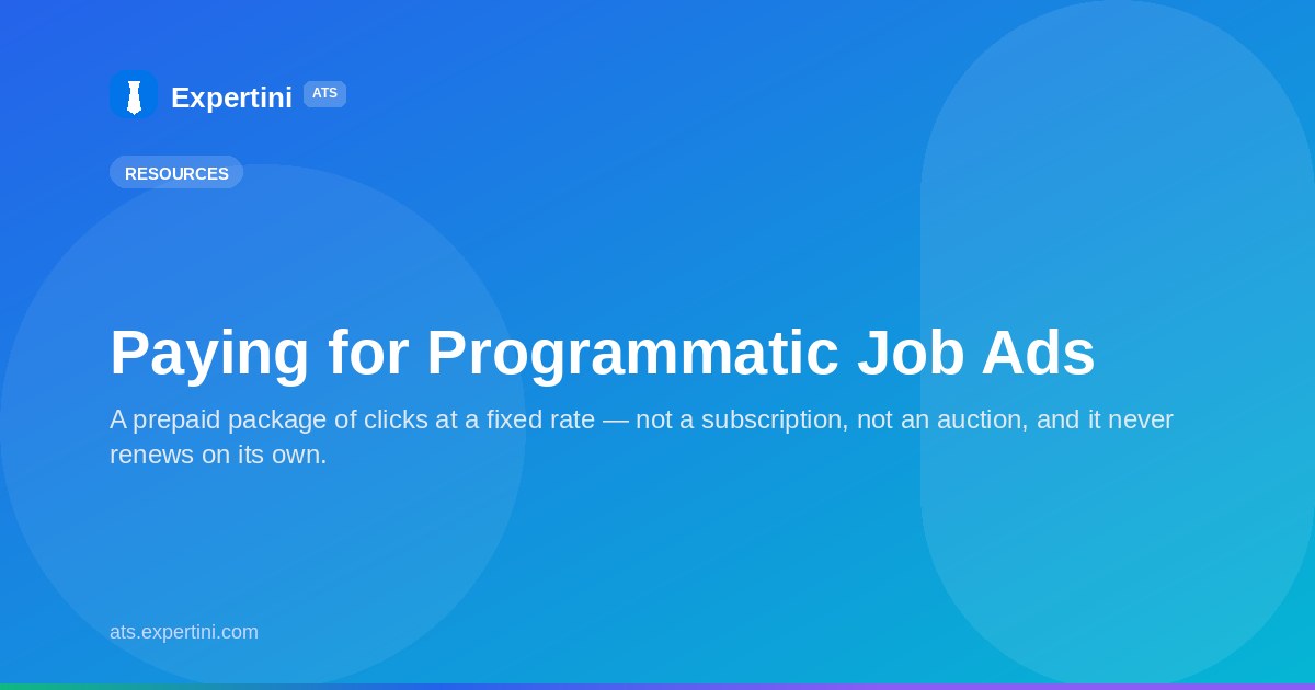Paying for Programmatic Job Ads